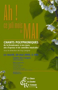 20 mai 2003 - Concert "Ah! ce joli mois de mai"